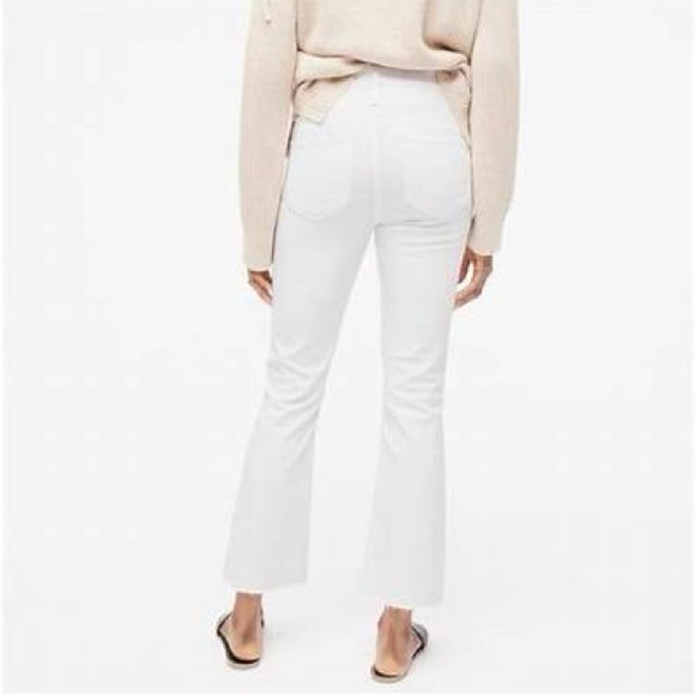 J. Crew White Flare Wide Leg Jeans High-Rise Cropped - Picture 7 of 8